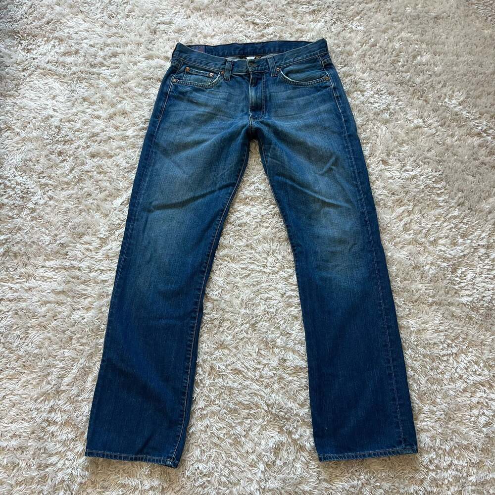 Lucky Brand Iron Vintage Straight Jeans Mens 31 Blue Denim Regular Inseam